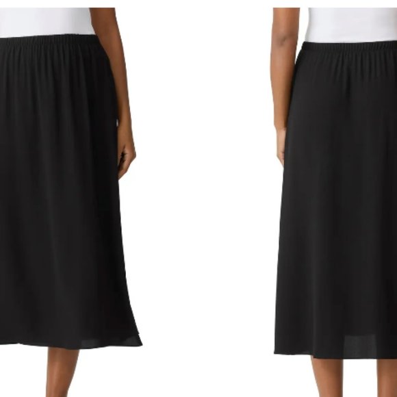 Eileen Fisher Dresses & Skirts - Eileen Fisher 100% silk flared midi black skirt